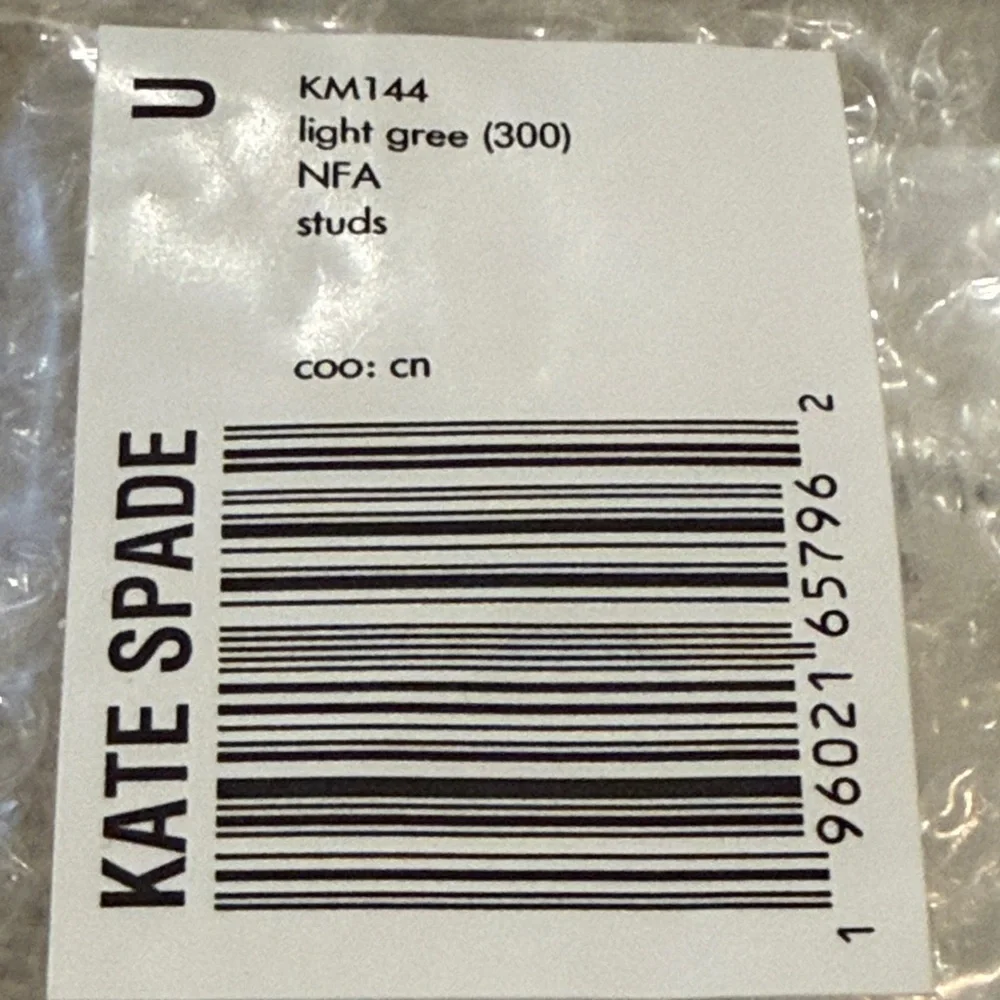 kate spade Light Green/Gold High Shine Studs/NWT - Picture 9 of 9